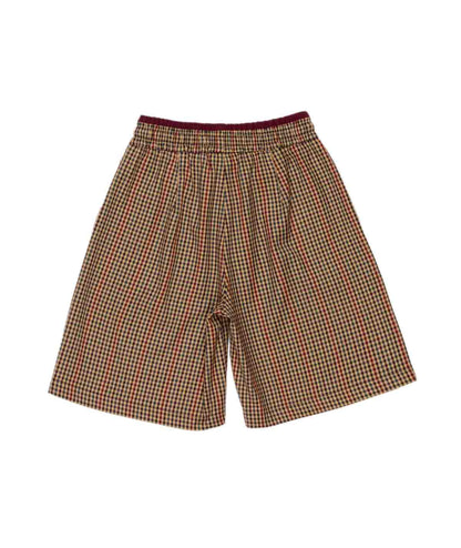Checked Shorts with Elastic Waist Brown / 8Y