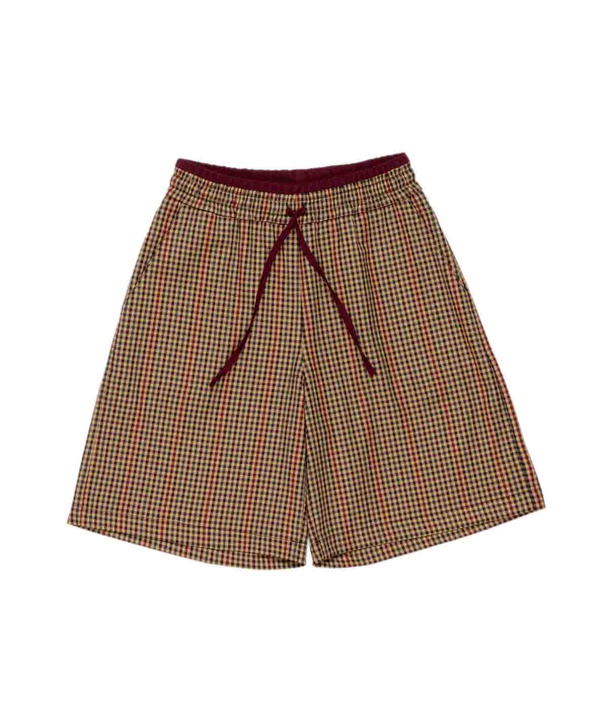 Checked Shorts with Elastic Waist Brown / 8Y