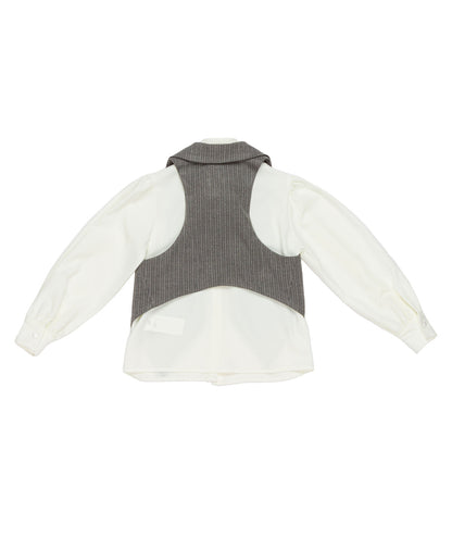 Blouse with Bow Tie and Pinstripe Vest Stripes / 8Y