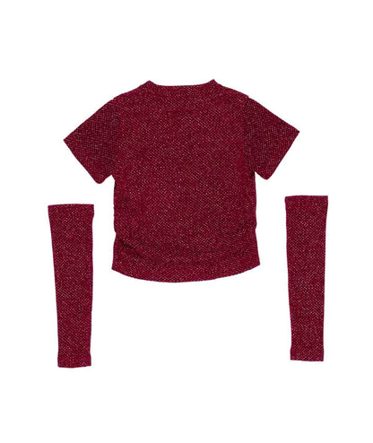 Textured Knit Top with Detachable Sleeves Black / 8Y