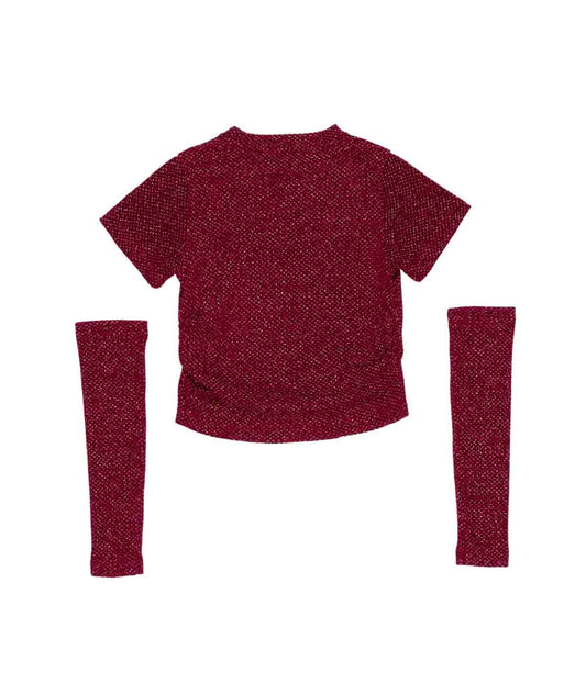 Textured Knit Top with Detachable Sleeves Black / 8Y