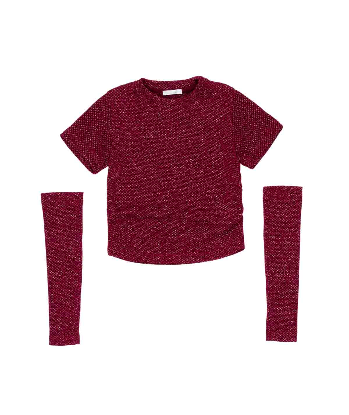 Textured Knit Top with Detachable Sleeves Black / 8Y