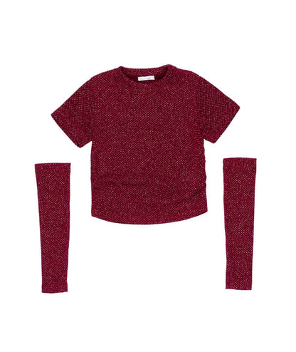 Textured Knit Top with Detachable Sleeves Black / 8Y