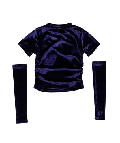 Velvet Top with Detachable Sleeves Black / 8Y