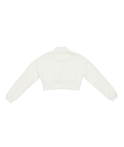 Cropped Sweatshirt with Zip Collar Black / 8Y