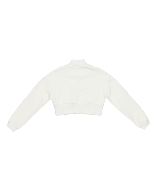Cropped Sweatshirt with Zip Collar Black / 8Y