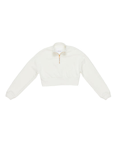 Cropped Sweatshirt with Zip Collar Black / 8Y
