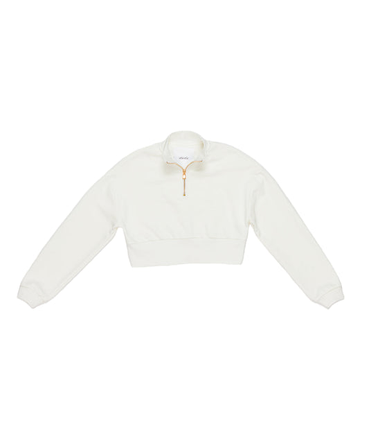 Cropped Sweatshirt with Zip Collar Black / 8Y