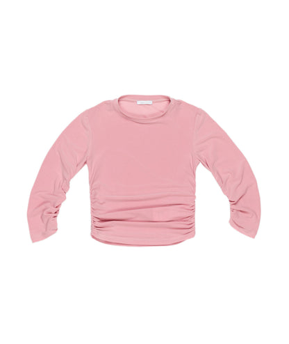 Long-Sleeve Top with Side Ruching Pink / 8Y