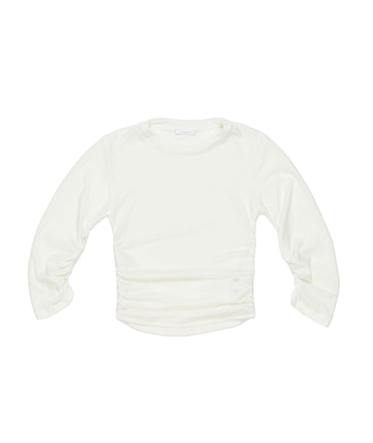 Long-Sleeve Top with Side Ruching Pink / 8Y