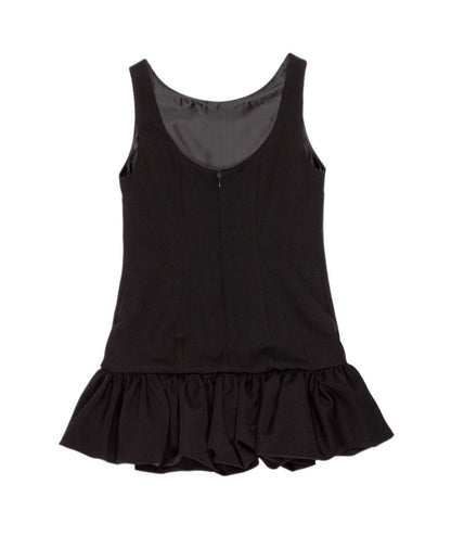 Sleeveless Dress with Ruffled Hem Black / 8Y