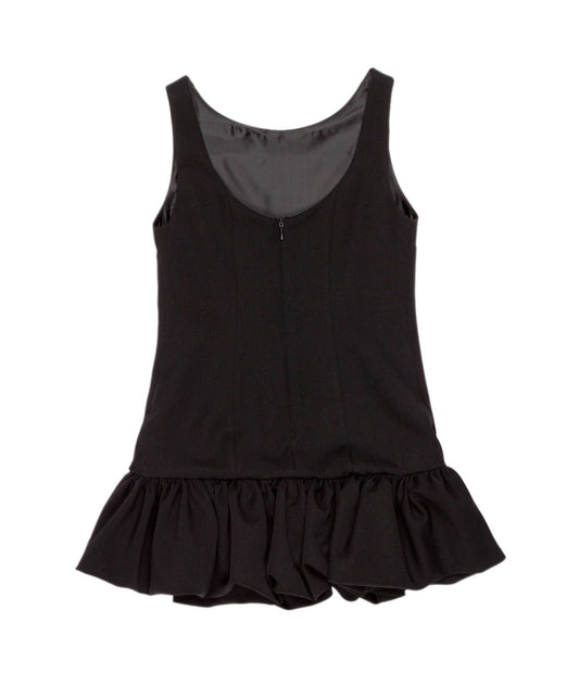 Sleeveless Dress with Ruffled Hem Black / 8Y