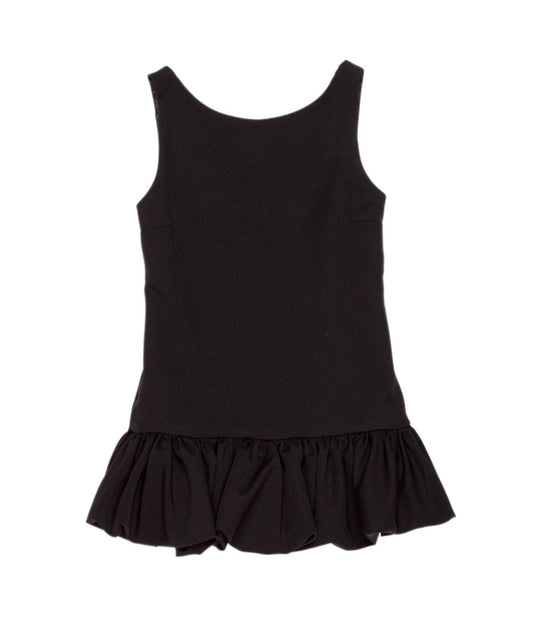 Sleeveless Dress with Ruffled Hem Black / 8Y