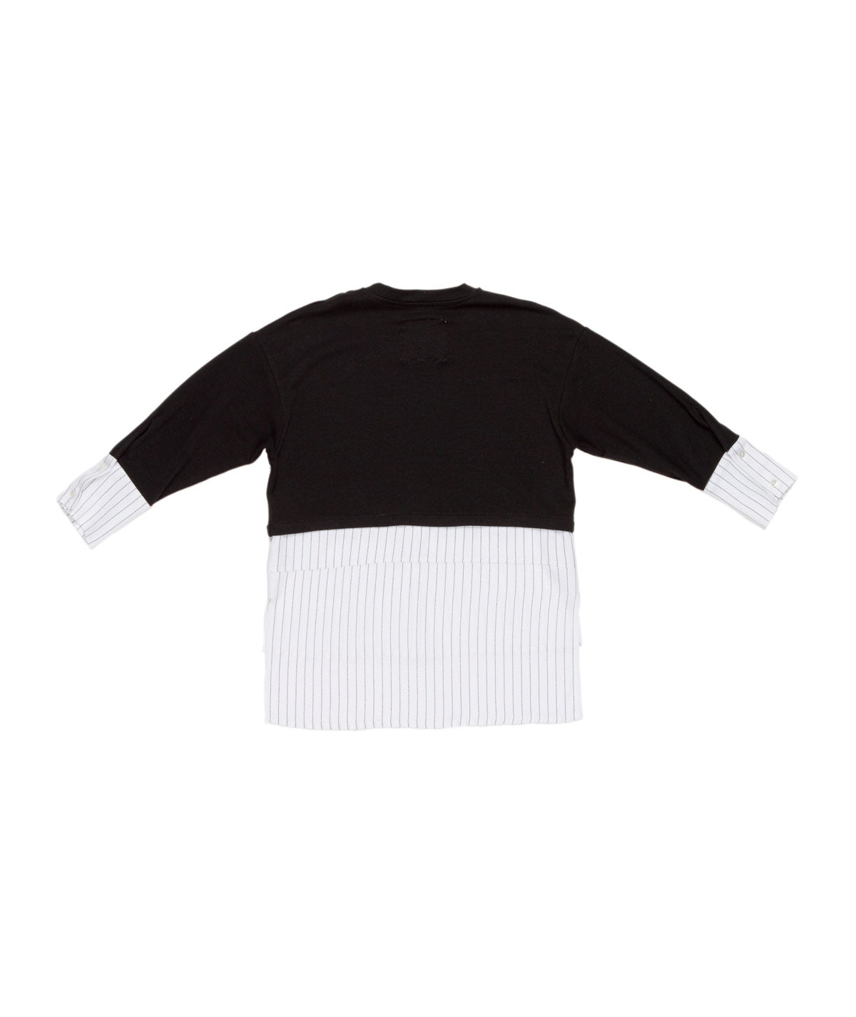 Layered Effect Top with Pinstripe Detail Black / 8Y