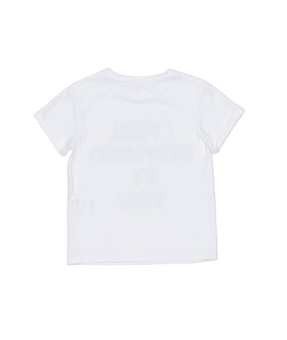 Lulu GirlGraphic T-Shirt with ÒI FEEL INSPIRED BY YOUÓ Print White / 8Y
