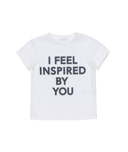 Lulu GirlGraphic T-Shirt with ÒI FEEL INSPIRED BY YOUÓ Print White / 8Y