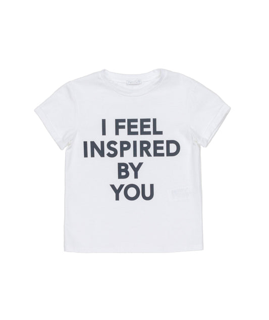 Lulu GirlGraphic T-Shirt with ÒI FEEL INSPIRED BY YOUÓ Print White / 8Y