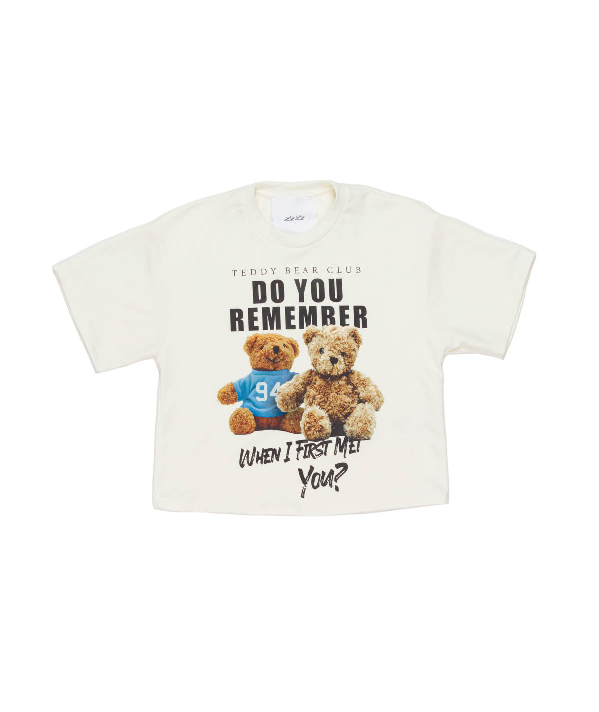 Short Sleeve White T-Shirt with Teddy Bear Club Print White / 8Y