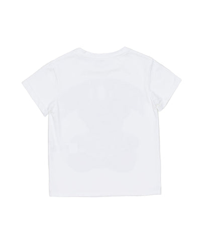 White T-Shirt with "Teddy Tribe" Print White / 8Y