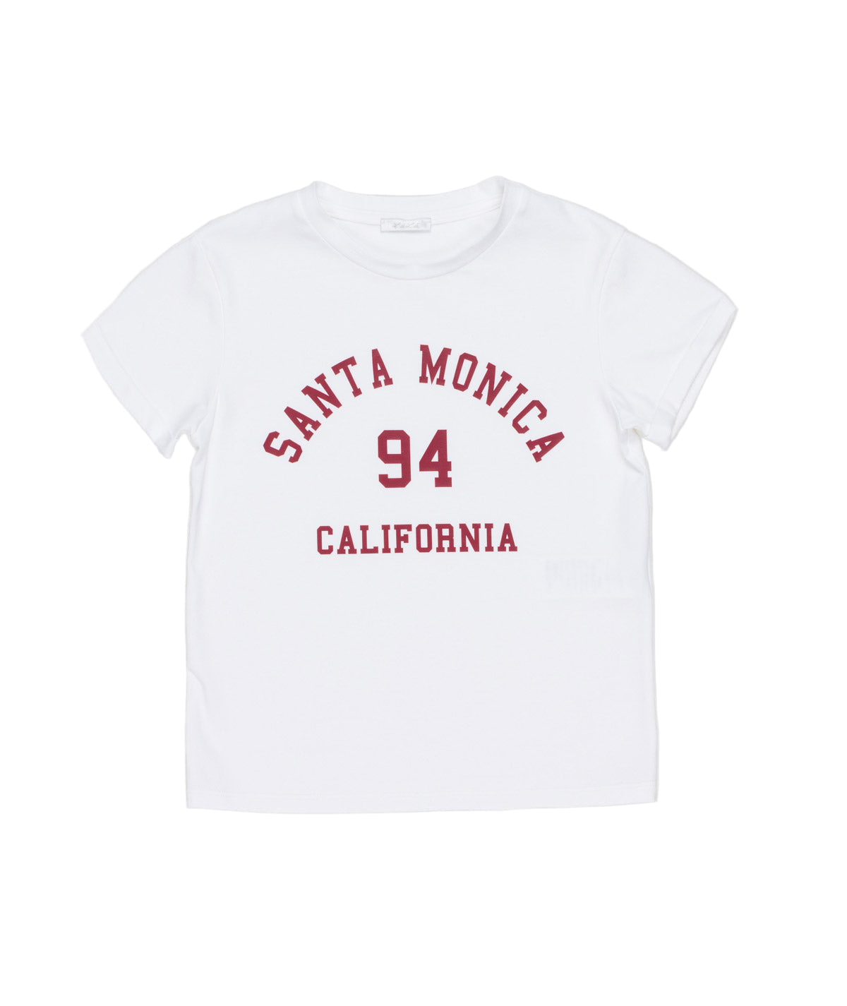 White T-Shirt with "Santa Monica California" Print White / 8Y