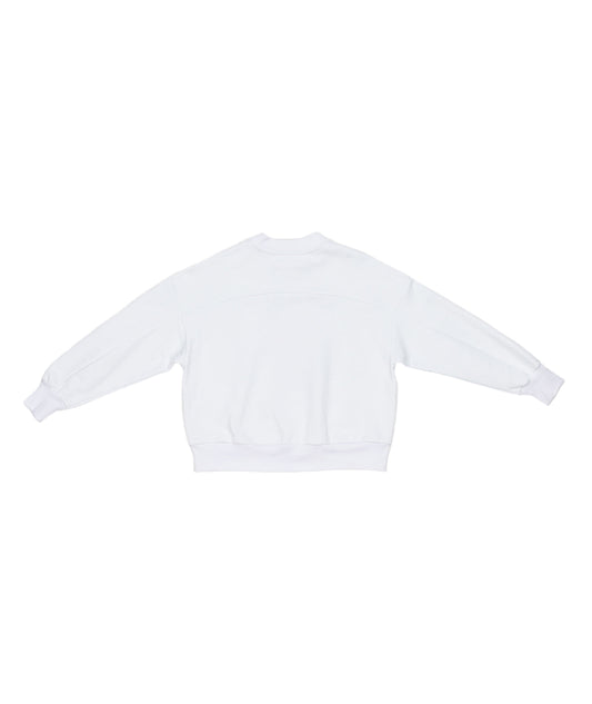 White Sweatshirt with "Get Ready" Teddy Bear Print White / 8Y