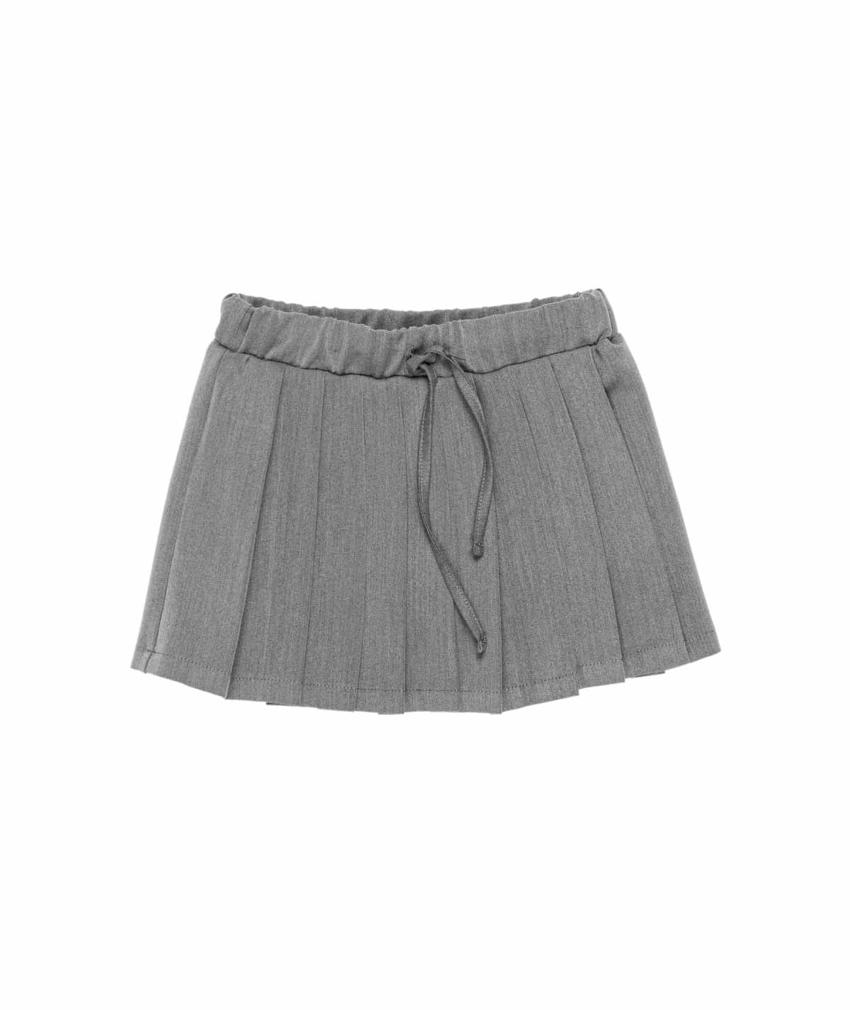 Pleated Skirt with Drawstring Waist inGrey Grey / 8Y