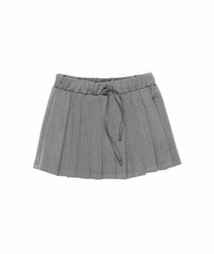 Pleated Skirt with Drawstring Waist inGrey Grey / 8Y