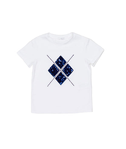 Sequin Diamond Graphic T-Shirt White / 8Y