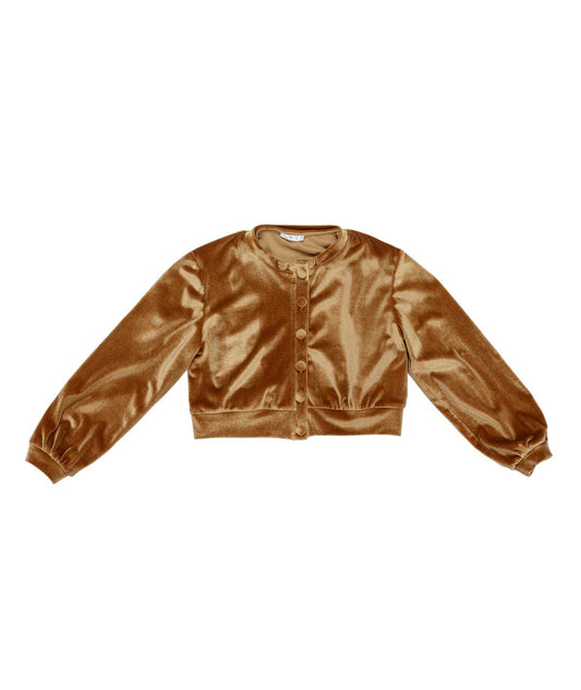 Velvet Button-Up Cardigan Black / 8Y