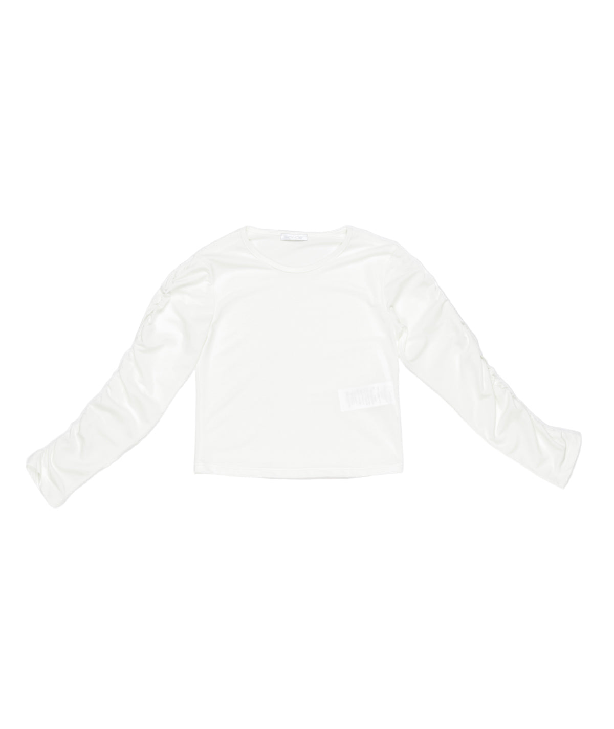 Long-Sleeve Top with Ruched Sleeves Black / 8Y