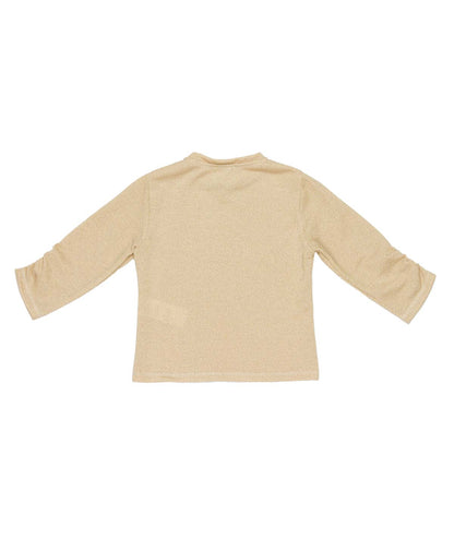 Shimmer Long-Sleeve Top with Ruched Sleeves Black / 8Y