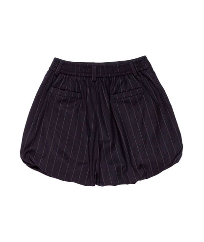 Pinstripe Balloon Shorts with Pleated Detail Blue / 8Y
