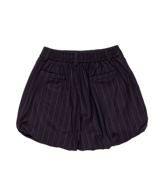 Pinstripe Balloon Shorts with Pleated Detail Blue / 8Y