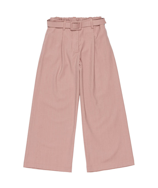 Wide-Leg Belted Trousers Pink / 8Y