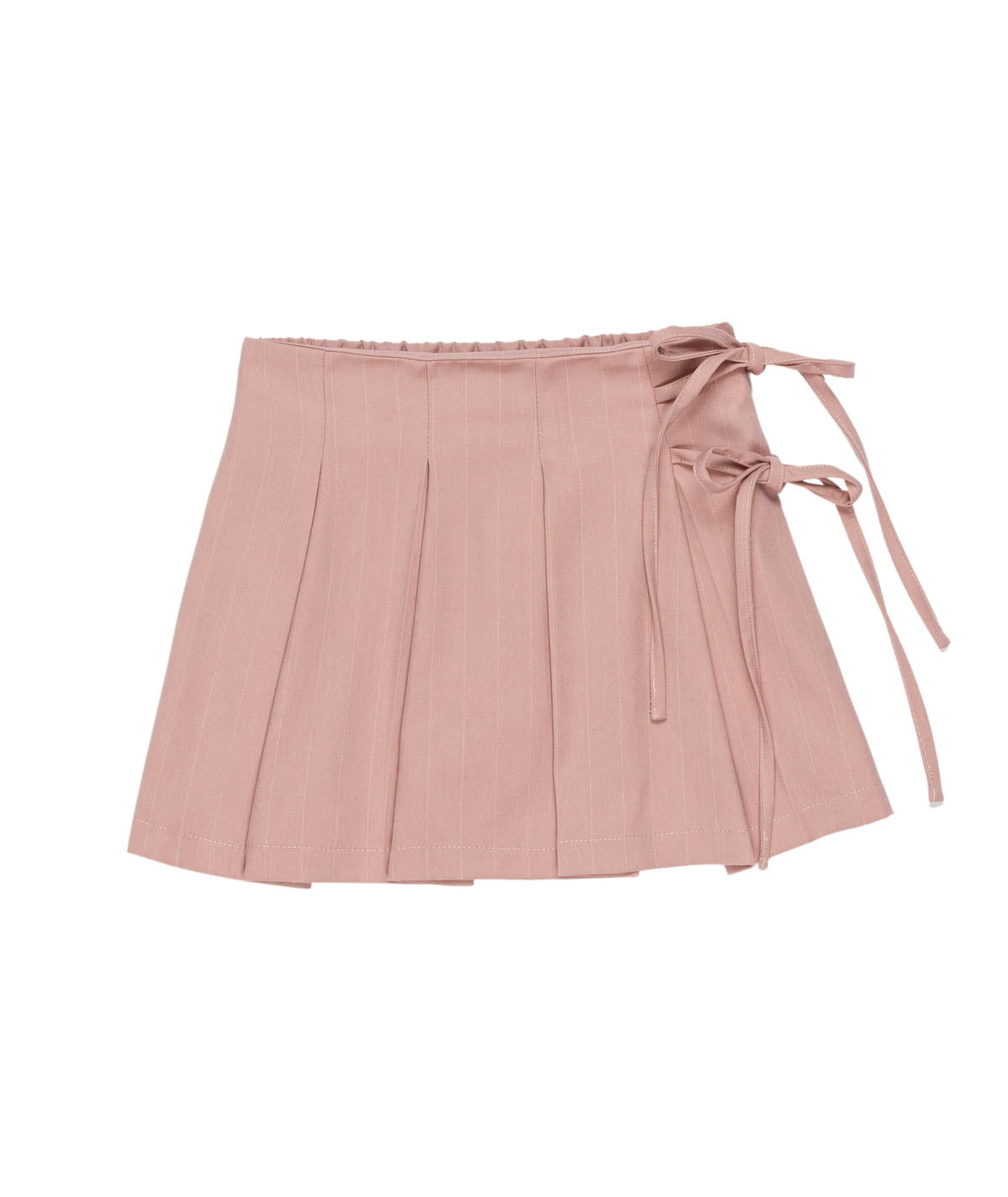 Pleated Mini Skirt with Side Bow Ties Pink / 8Y