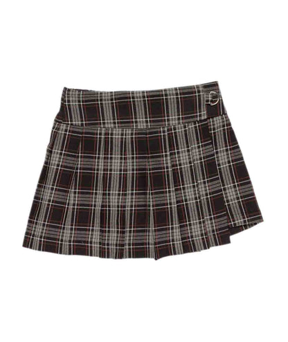 Plaid Pleated Skort with Side Buckle Detail Brown / 8Y