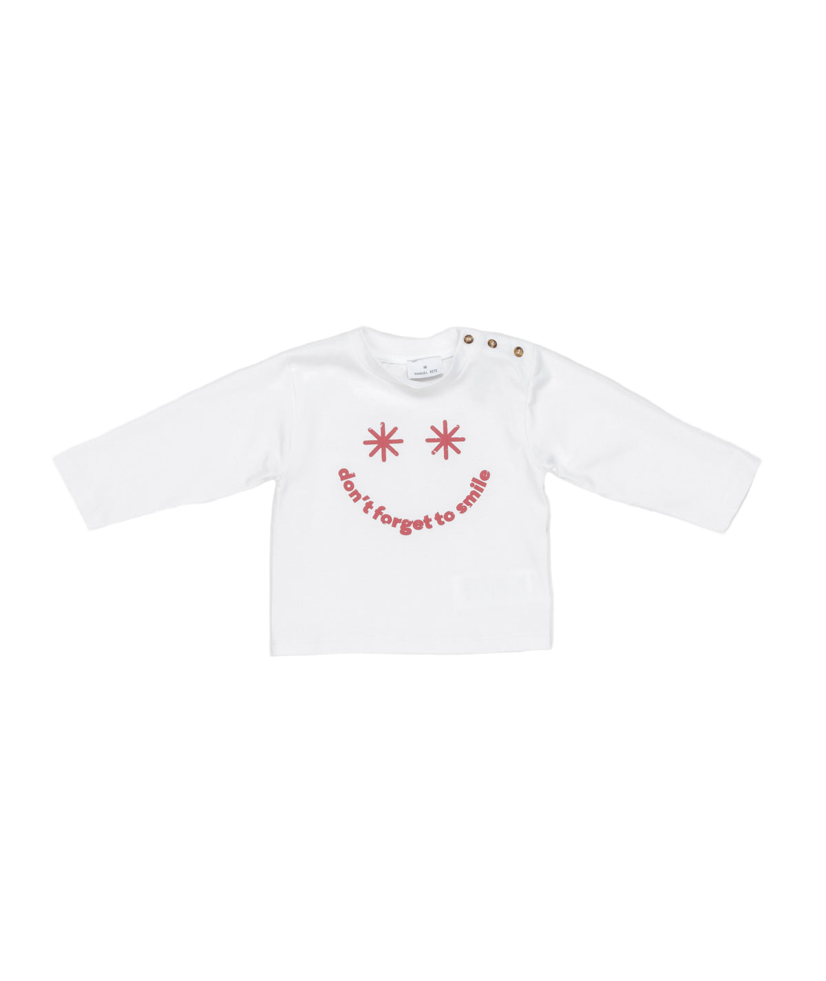 Boy ÒDonÕt Forget to SmileÓ Long-Sleeve T-Shirt White-Blue / 9M