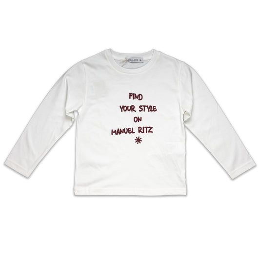 Boy Long Sleeve Slogan T-Shirt Teal-Chocolate / 9M