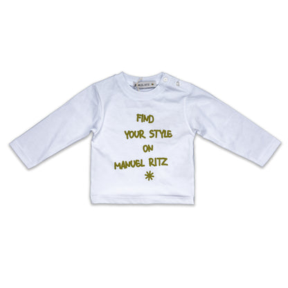 Boy Long Sleeve Slogan T-Shirt Teal-Chocolate / 9M