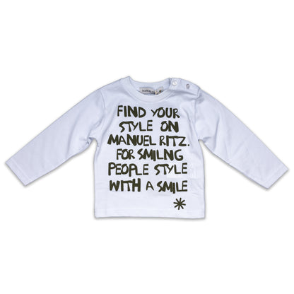 Boy Long Sleeve Printed T-Shirt White-Blue / 9M
