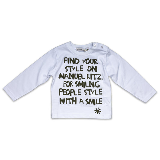 Boy Long Sleeve Printed T-Shirt White-Blue / 9M