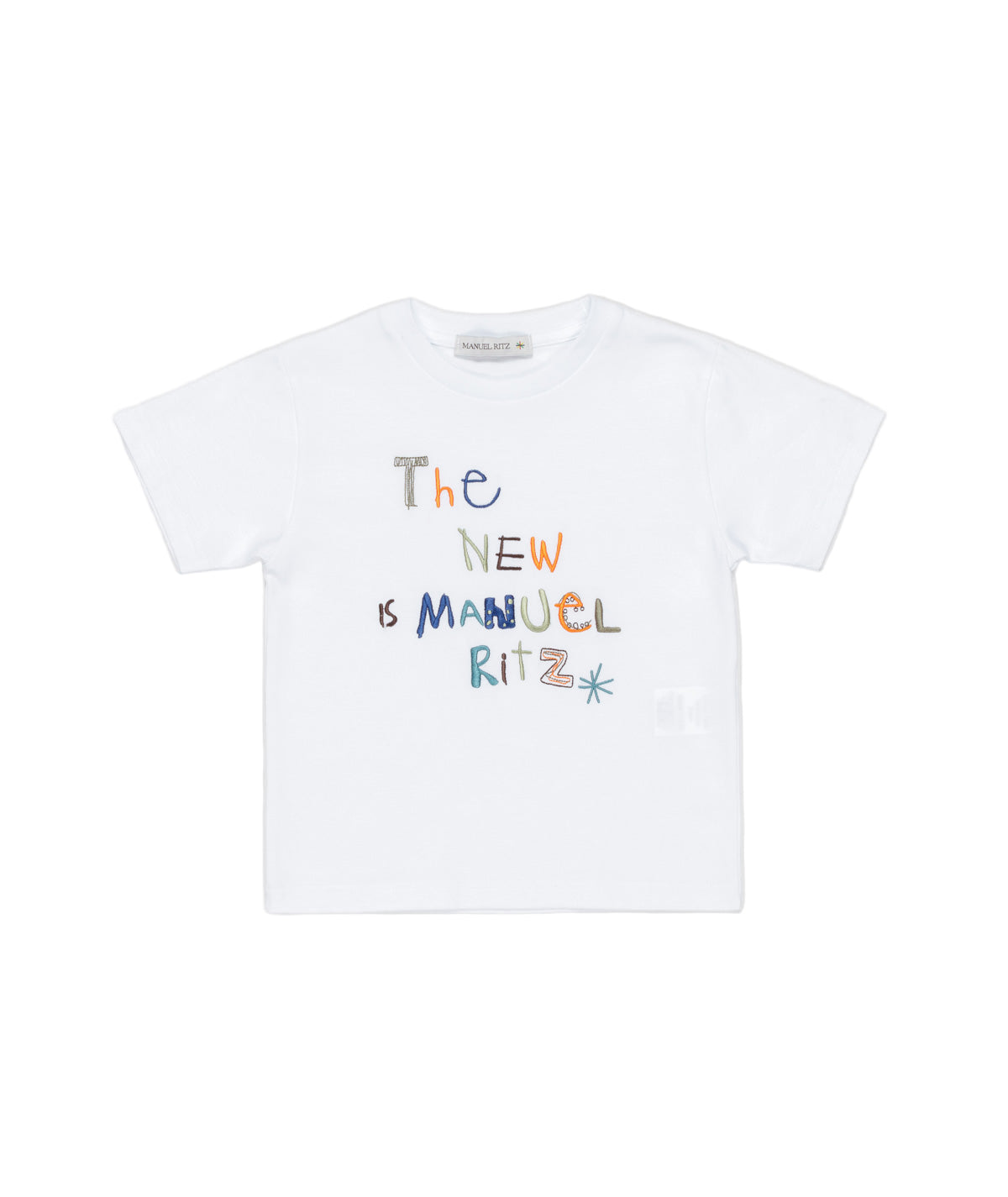 Boy Short Sleeve T-Shirt with Embroidered Print White / 8Y