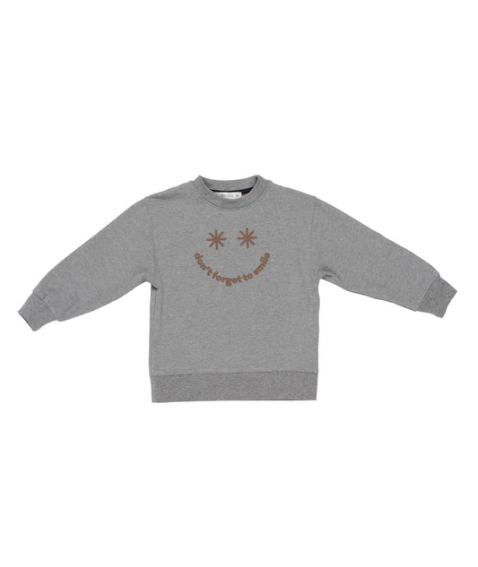 Boy Grey Sweatshirt ÒDonÕt Forget to SmileÓ Melange Gray / 8Y