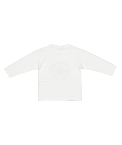 Boy White Long-Sleeve T-Shirt with Logo Print Milk-Red / 8Y