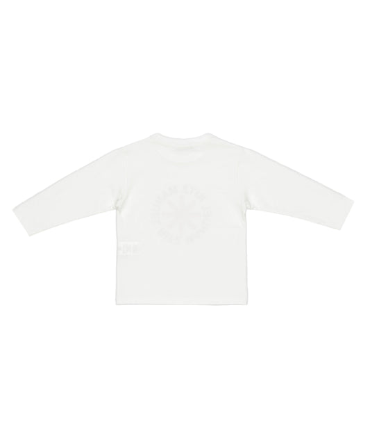 Boy White Long-Sleeve T-Shirt with Logo Print Milk-Red / 8Y