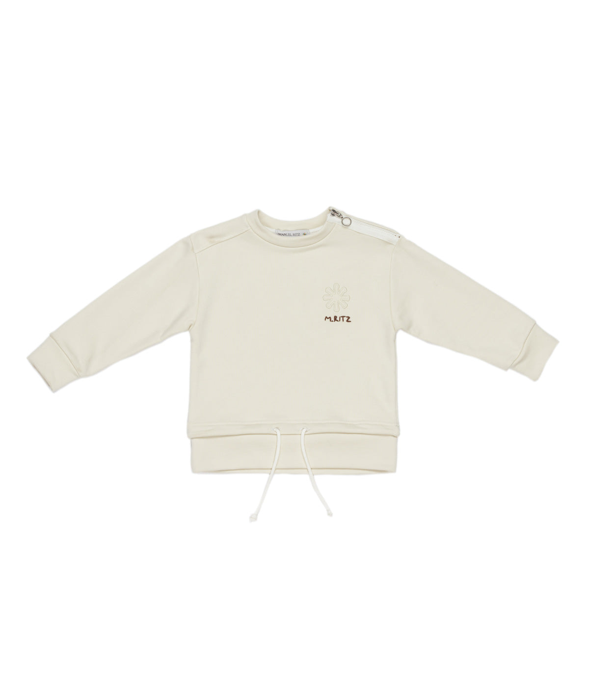 Boy Sweatshirt with Shoulder Zip Cream / 8Y