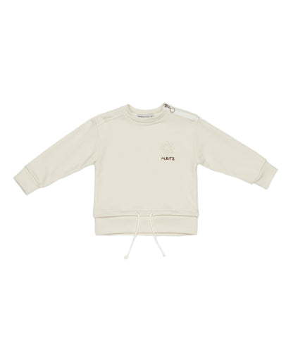 Boy Sweatshirt with Shoulder Zip Cream / 8Y