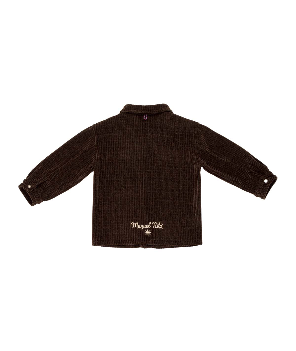 Boy Corduroy Button-Up Shirt with Contrast Detail