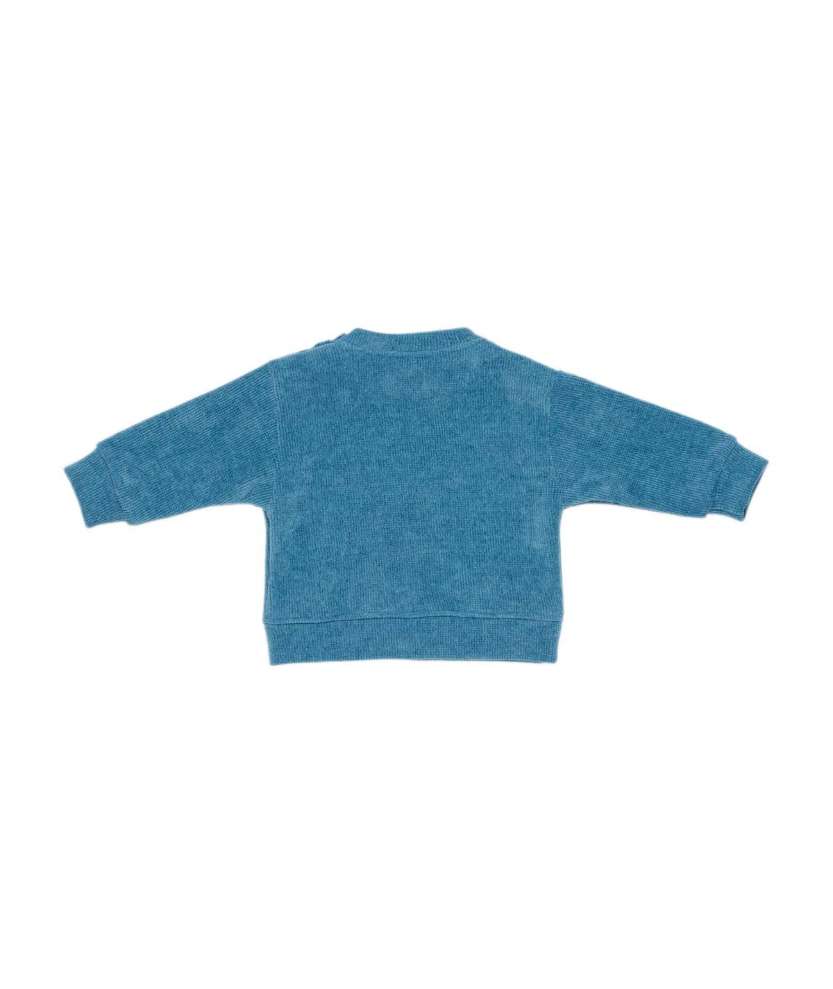 Boy Crewneck Sweatshirt with Shoulder Buttons and Logo Octane / 3Y
