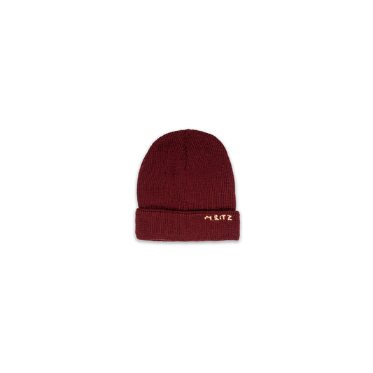 Boy Knit Beanie with Logo Embroidery Brown / 8Y